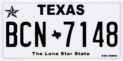 TX license plate BCN7148