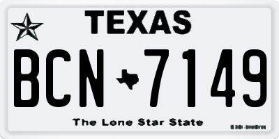 TX license plate BCN7149