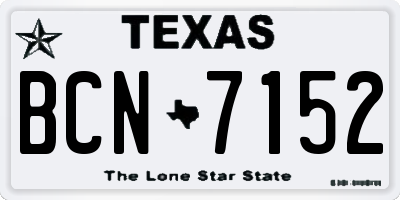 TX license plate BCN7152