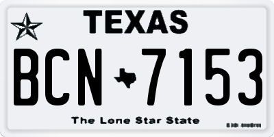 TX license plate BCN7153
