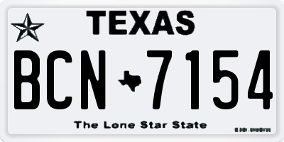 TX license plate BCN7154