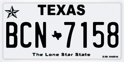 TX license plate BCN7158