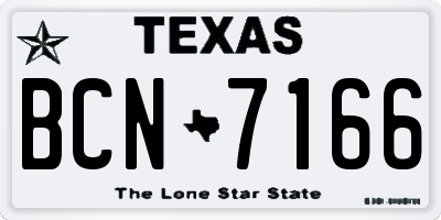 TX license plate BCN7166
