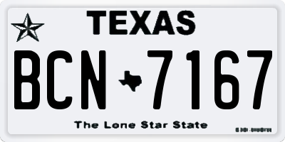 TX license plate BCN7167