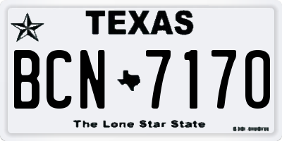 TX license plate BCN7170