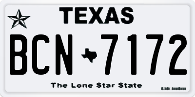 TX license plate BCN7172