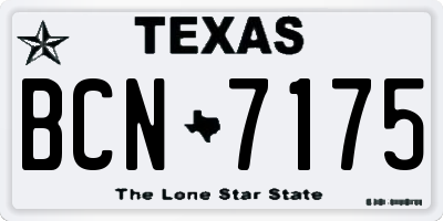 TX license plate BCN7175