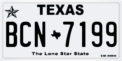 TX license plate BCN7199