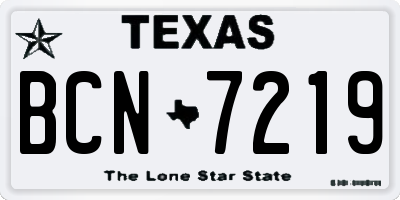 TX license plate BCN7219