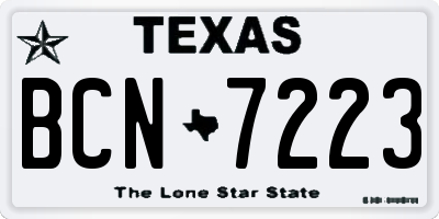 TX license plate BCN7223