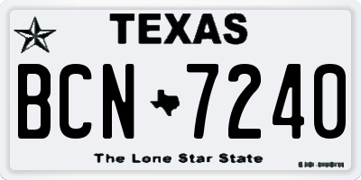 TX license plate BCN7240