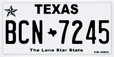 TX license plate BCN7245