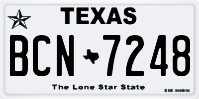 TX license plate BCN7248