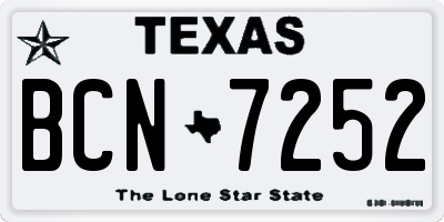 TX license plate BCN7252