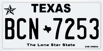 TX license plate BCN7253