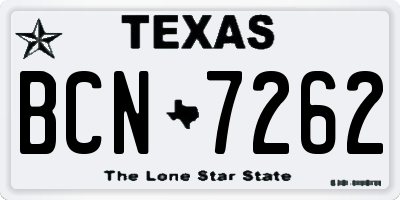 TX license plate BCN7262