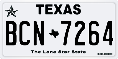 TX license plate BCN7264