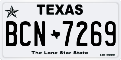 TX license plate BCN7269