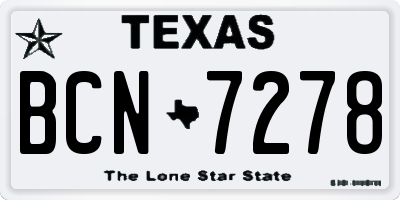 TX license plate BCN7278
