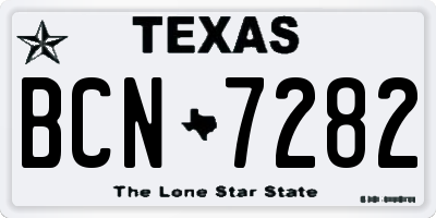 TX license plate BCN7282