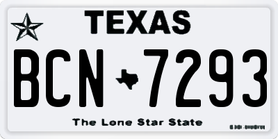 TX license plate BCN7293