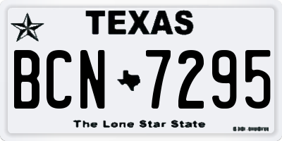TX license plate BCN7295