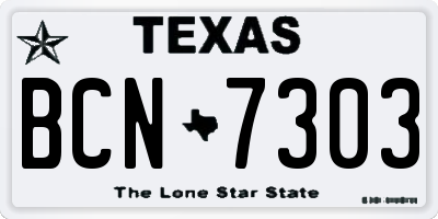 TX license plate BCN7303