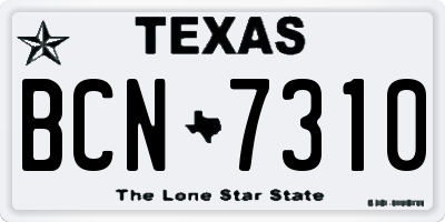 TX license plate BCN7310