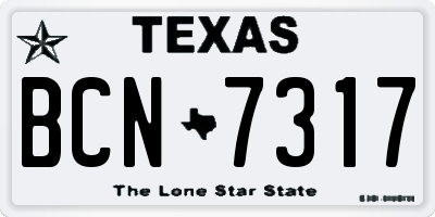 TX license plate BCN7317