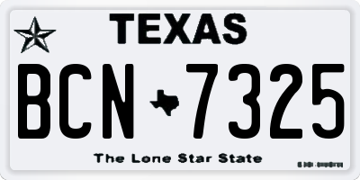 TX license plate BCN7325