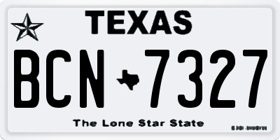TX license plate BCN7327