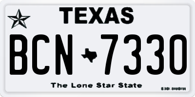 TX license plate BCN7330