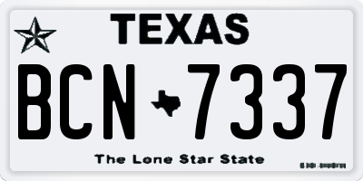 TX license plate BCN7337