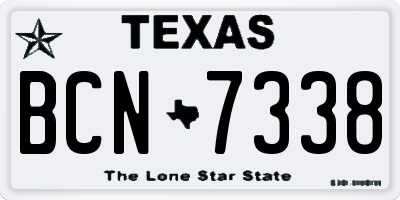 TX license plate BCN7338