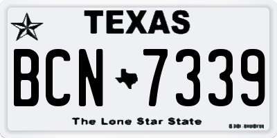 TX license plate BCN7339