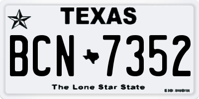 TX license plate BCN7352