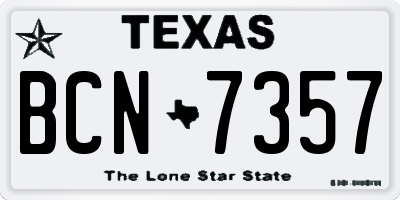 TX license plate BCN7357