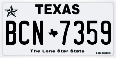 TX license plate BCN7359