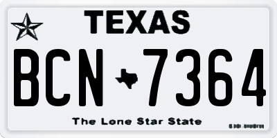 TX license plate BCN7364