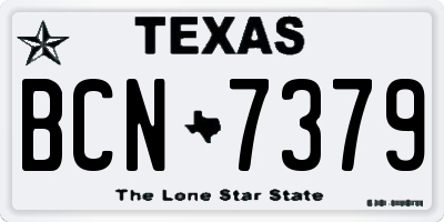 TX license plate BCN7379