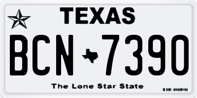 TX license plate BCN7390