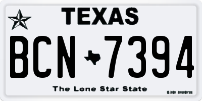 TX license plate BCN7394
