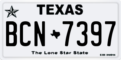 TX license plate BCN7397