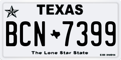 TX license plate BCN7399
