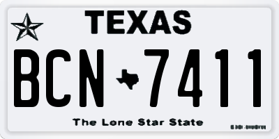 TX license plate BCN7411