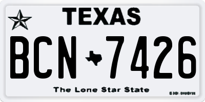 TX license plate BCN7426