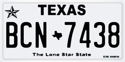 TX license plate BCN7438