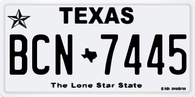 TX license plate BCN7445