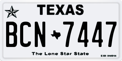TX license plate BCN7447