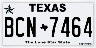 TX license plate BCN7464